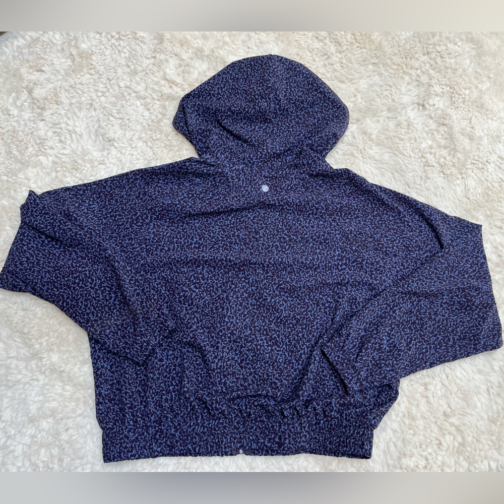 Athletic Blue Leopard Print Hooded Jacket by Zella - Picture 9 of 15